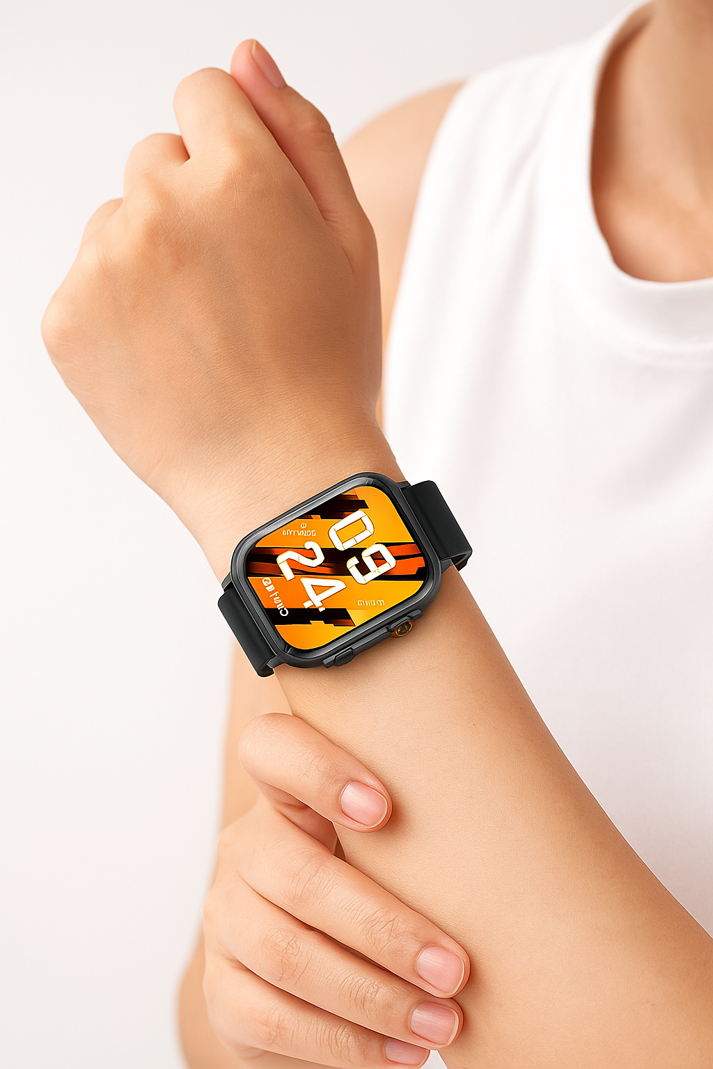 Infinity P7 Smartwatch: Sleek Black, AMOLED Display & AI Voice Assistance