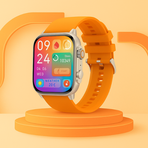 Infinity P7 Smartwatch: Vibrant Orange, AMOLED Display & Bluetooth Calling