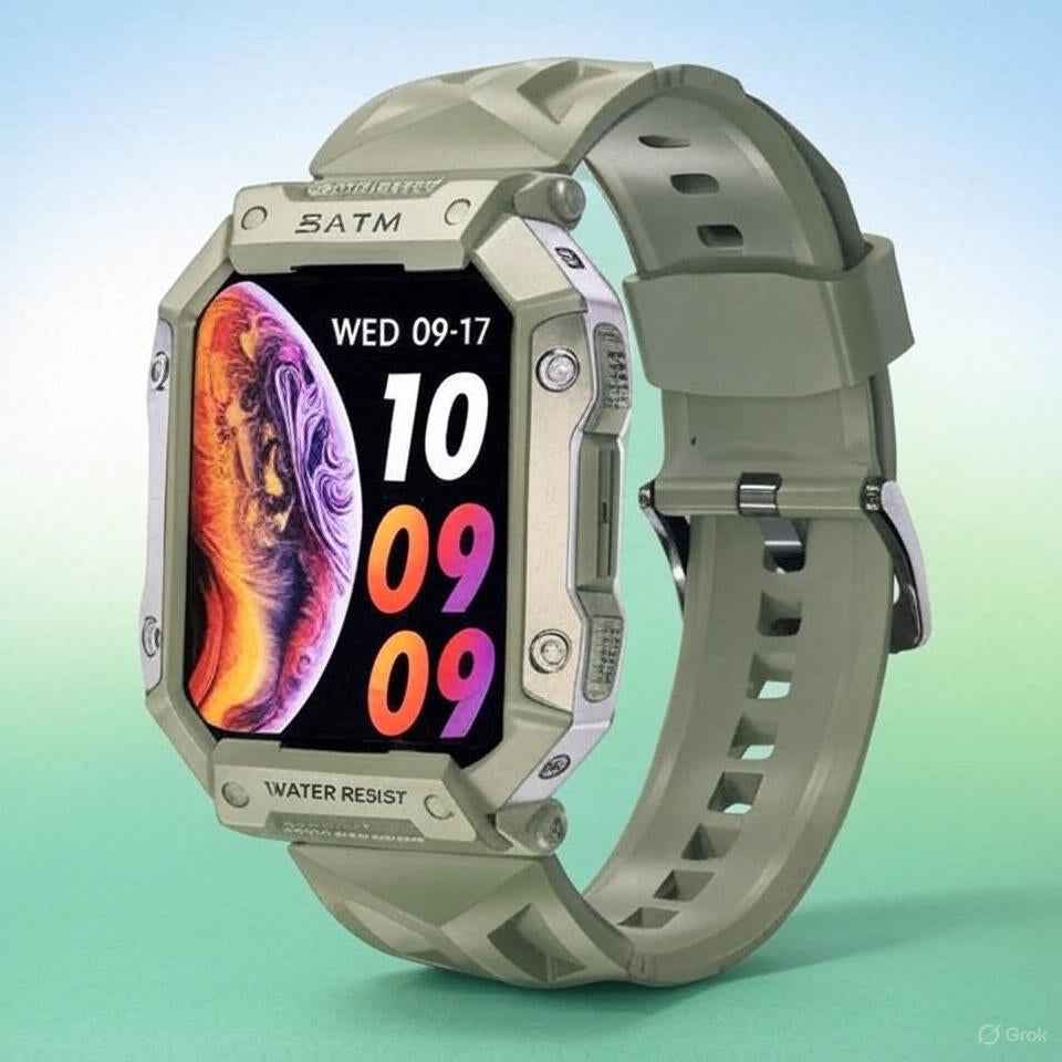Pro Sports Smartwatch with Bluetooth Calling, Waterproof Build & Full Health Suite Bright Green